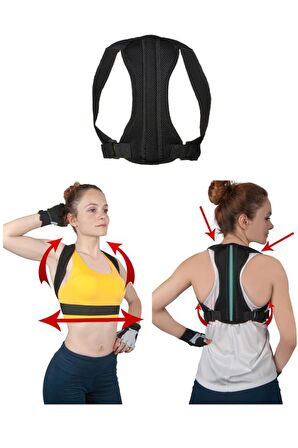 Kamburluk Önleyici Yeni Model Balenli Spor Dik Duruş Korsesi Bel Omuz Sırt Kemeri Aparat