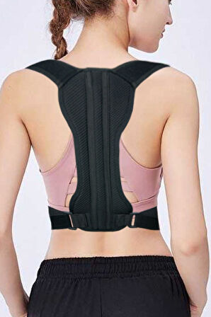 Unisex Siyah Balenli Medikal Korse Ortopedik Kamburluk Önleyici Sırt Dik Duruş Korsesi