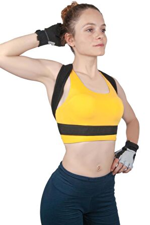 Unisex Siyah Balenli Medikal Korse