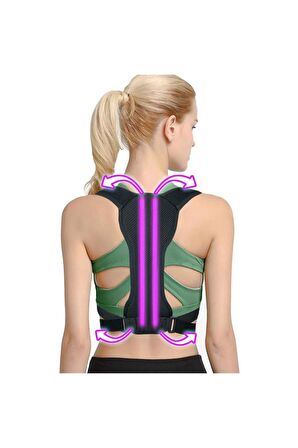 Unisex Siyah Balenli Medikal Korse Ortopedik Kamburluk Önleyici Sırt Dik Duruş Korsesi