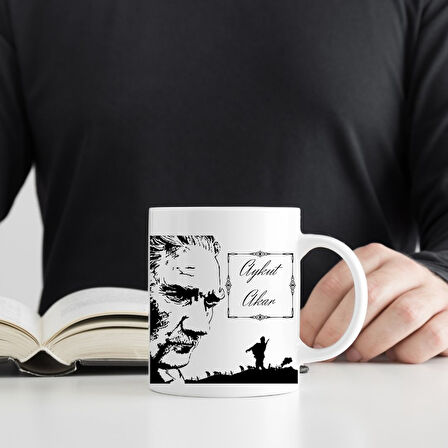 Kişiye Özel Atatürk Silüetli İsimli Kupa Bardak