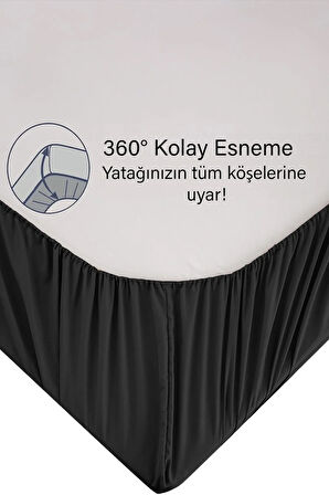 | Ranforce | Pamuklu Tek / Çift Kişilik Siyah Lastikli Çarşaf | 14 Renk | Fıtted |