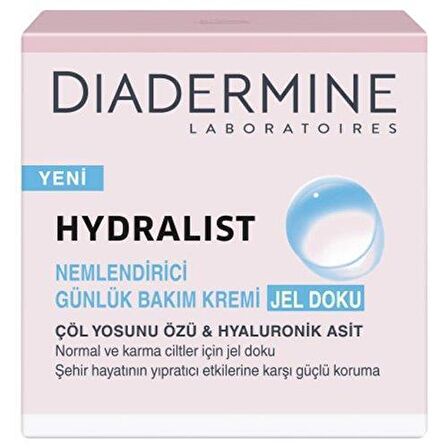 Diadermine Hydralist Tüm Cilt Tipleri İçin Su Bazlı Yağsız Nemlendirici Yüz Bakım Jeli 50 ml