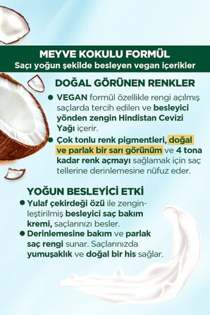 Kalıcı Doğal Renkler 10-4 Papatya Hindistan Cevizi Yağı Saç Boyası