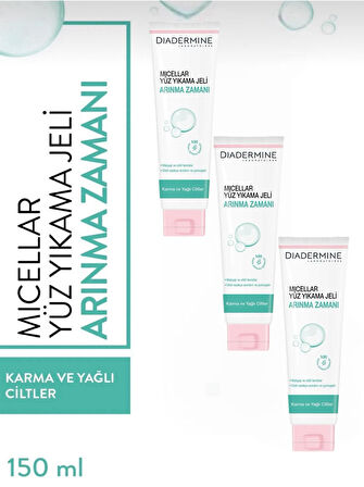 Mıcellar Yüz Yıkama Jeli Arınma Zamanı 150 ml X 3 Adet