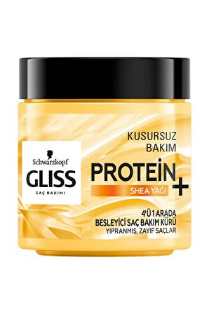 Gliss Kusursuz Bakım Protein Shea Yağı 4'ü 1 Arada Besleyici Saç Bakım Kürü 400ml