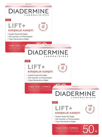 Lift+ Kırışıklık Karşıtı 50+ Yaşa Özel Formül 50ml X 3 Adet