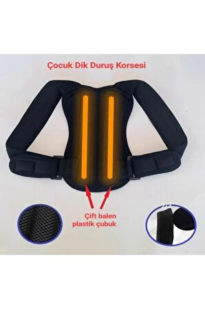 Çocuk Için Balenli Korse Medikal Kifoz Skolyoz Dik Durus Korsesi Kız-Erkek)
