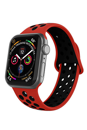 Apple Watch Silikon Delikli Kordon Iwatch Uyumlu Kayış Seri 1 | 2 | 3 | 4 | 5 | 6 Seri 38 & 40mm