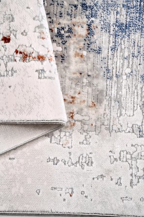 ANATOLIA HALI VALERI-Bej/Kahve/Mavi- Özel Ölçü-Kolay Temizlenebilir