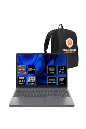 Ideapad Slim 3 Ryzen 7 170 40GB RAM 256GB SSD 14" FHD+ FreeDOS 83K6006JTRP310 Notebook + Per4 Çanta