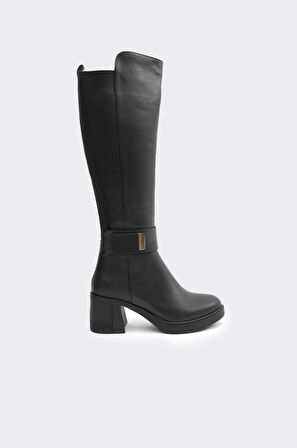 Hakiki Deri Kalın Topuklu Kadın Çizme