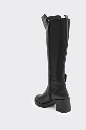 Hakiki Deri Kalın Topuklu Kadın Çizme