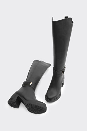 Hakiki Deri Kalın Topuklu Kadın Çizme