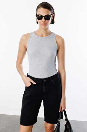 Kadın Fitilli Görünümlü Kalın Askılı Basic Atlet ATLET2