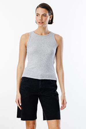 Kadın Fitilli Görünümlü Kalın Askılı Basic Atlet ATLET2