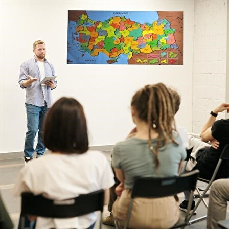 Evyora® Renkli Türkiye Haritası Manyetik Yapıştırıcı Gerektirmeyen Duvar Stickerı 118 CM * 56 CM