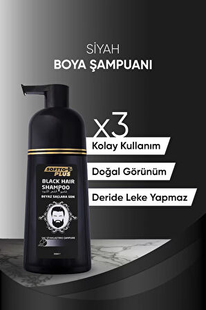 Softto Plus Black Hair Doğal Görünümlü Boya Şampuan 350 ml