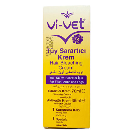 Vi-vet Tüy Sarartıcı Krem 35 ml +70 ml Paket  x 2 Adet