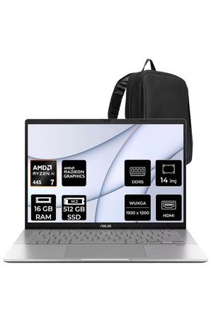 Vivobook S14 Ryzen AI 7 445 16GB RAM 512GB SSD 14" WUXGA (1920x1200) OLED 60Hz FreeDOS M3407GASF013WP308 Gaming Laptop + PER4 Çanta