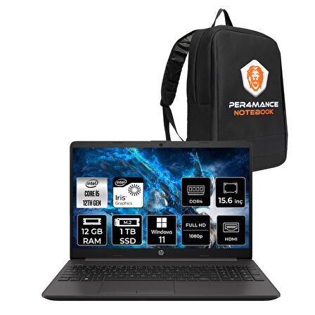 HP 250 G9 i5 1235U 12GB 1TB SSD 15.6" FHD W11H Taşınabilir Bilgisayar & PER4 Çanta