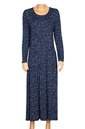 Barem Kadın Funda Belden Basene Büzgülü Penye Lacivert Elbise D57