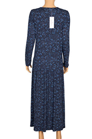 Barem Kadın Funda Belden Basene Büzgülü Penye Lacivert Elbise D57