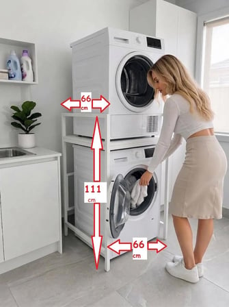 Premium Beyaz Metal Çamaşır ve Kurutma Makinesi Dolabı Banyo Düzenleyici Raf