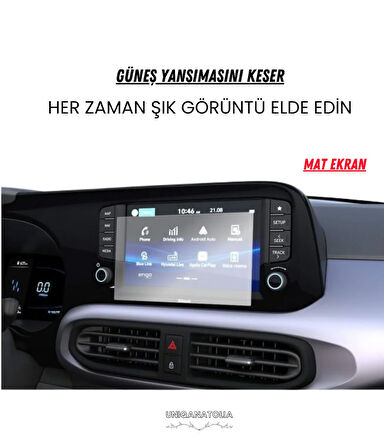 Hyundai i10 2022-2023-2024 Navigasyon ve Multimedya Uyumlu Mat Ekran Koruyucu