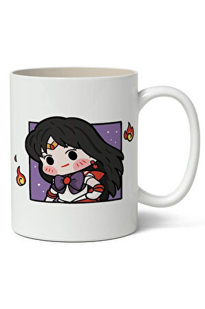 Sailor Moon Sailor Mars Avatar Anime Temalı Beyaz Kupa Bardak Sevgiliye Arkadaşa Hediye