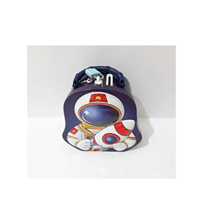 Astronot Desenli Metal Kilitli Kumbara