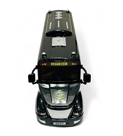 Otobüs Oyuncak Kırılmaz Sesli Itfaiye Otobüsü Işıklı 20 cm Siyah