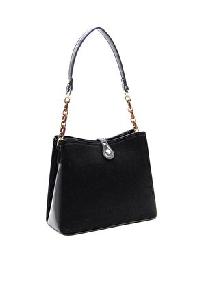 Silver Polo  Kadın Omuz Çantası 974-38491 SILVER POLO Kadın ÇANTASI M158 SİYAH-RUGAN SİYAH