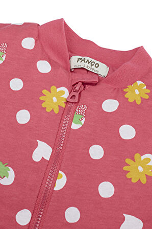 Panço Kız Çocuk Puantiye Desenli Pembe