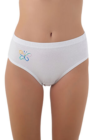 Kadın Beyaz desenli Külot – %100 Pamuk