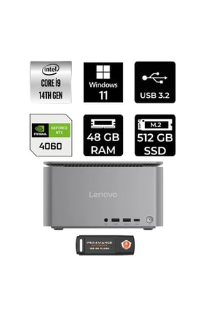 ThinkCentre Neo i9 14900 48GB 512GB SSD RTX4060/8GB W11P Mini Masaüstü Bilgisayar