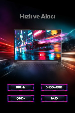 Game Garaj Slayer X7T-5060 C7 Intel Core i7 14650HX 16GB RAM 1TB SSD RTX5060 16" QHD+ 180Hz IPS FreeDOS Oyuncu Laptop