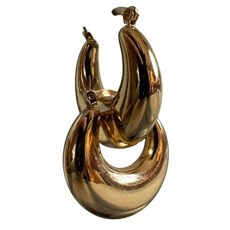 Uretti - İREM 3914 Tombul Bombeli Model Ay Küpe