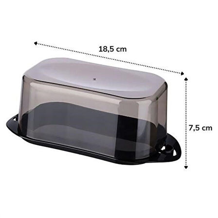 BST® Kilitli Plastik Kapaklı Kahvaltılık Tereyağlık Peynirlik Erzak Saklama Kabı Ap-9428