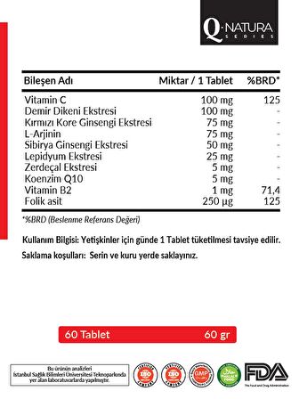 Q Natura Series Panax Ginseng 60 Tablet