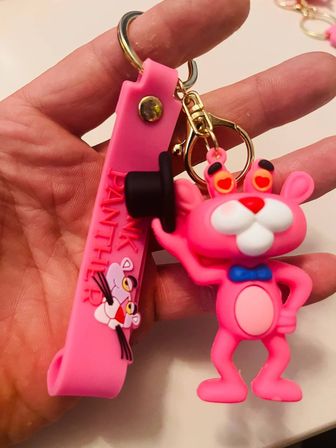 Pembe Panter Pink Panther 3D Silikon Anahtarlık – Karakter Çanta & Araba Süsü