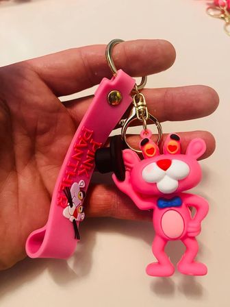 Pembe Panter Pink Panther 3D Silikon Anahtarlık – Karakter Çanta & Araba Süsü