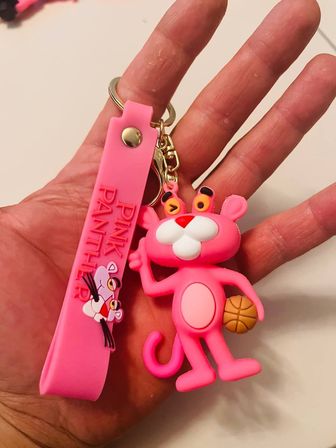 Pembe Panter Pink Panther 3D Silikon Anahtarlık – Karakter Çanta & Araba Süsü