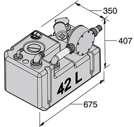 Vetus pis su tankı sistemi 42 Litre 24V