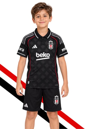 ADİDAS BEŞİKTAŞ FORMA 25-26 SEZON SİYAH ÇOCUK FORMASI VE ŞORT TAKIM