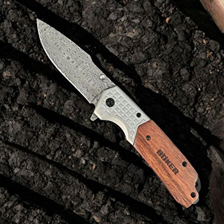 Damaskus İşlemeli Kamp Outdoor Çakı – Dayanıklı ve Şık Tasarım