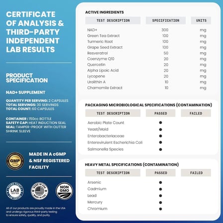 NAD+ Advanced + Resveratrol Complex Urolithin A, coq10, quercetin 60 Kapsül
