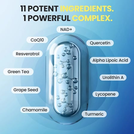NAD+ Advanced + Resveratrol Complex Urolithin A, coq10, quercetin 60 Kapsül