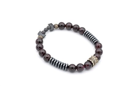 DOĞAL HEMATİT GRANAT BİLEKLİK 1.KALİTE 001