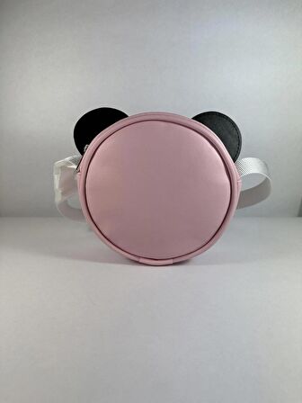 Minnie Mickey Mouse Desenli Askılı Pembe Çocuk Omuz Çantası